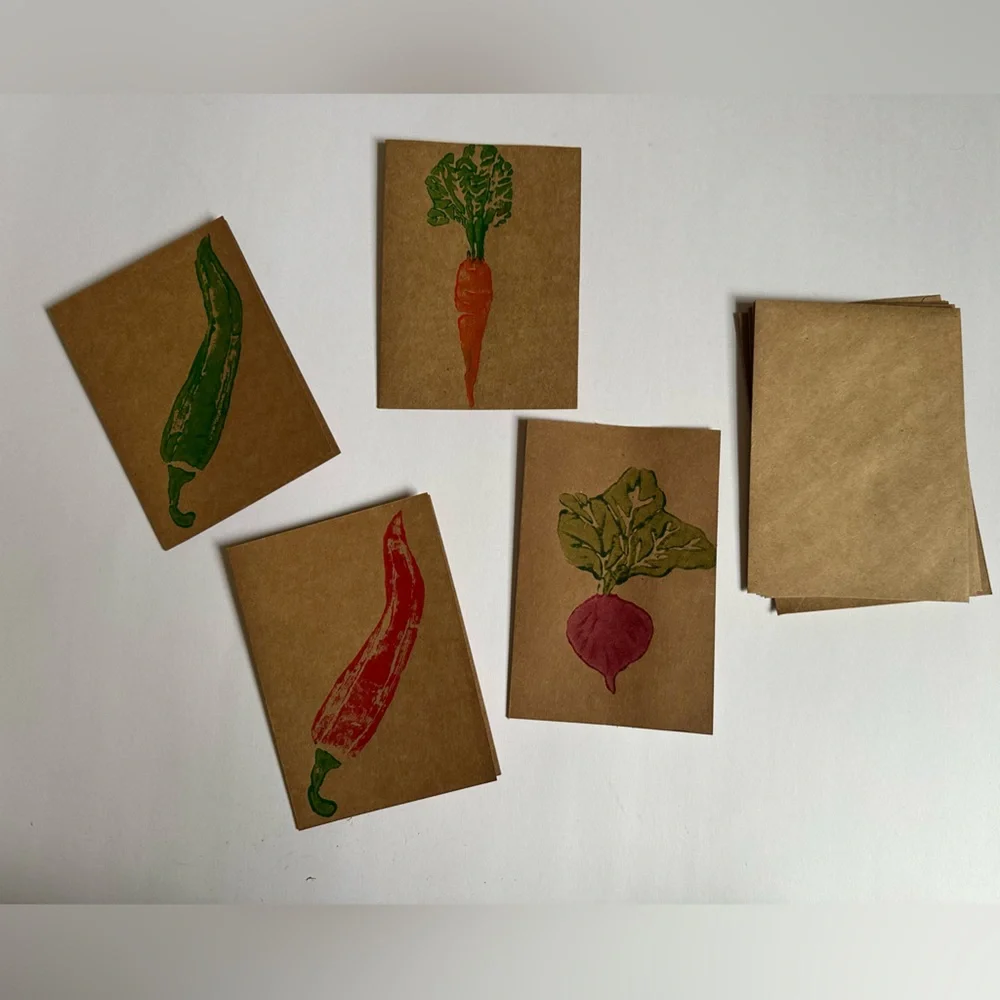 ✨5/$25 Hand Painted Vegetable Cards The Refugee Collective
